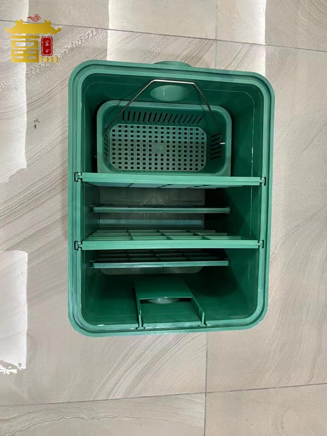 FUGU Kitchen Oil Water Separator Resin Plastic Grease Trap 40L-700L - 副本